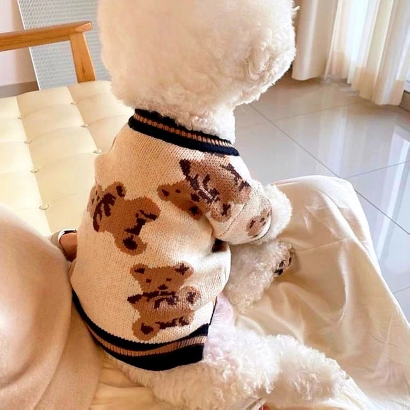 Striped Cardigan Pet Apparel - BarkAvenueButique
