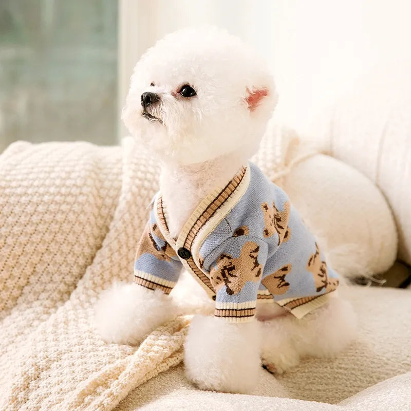 Striped Cardigan Pet Apparel - BarkAvenueButique