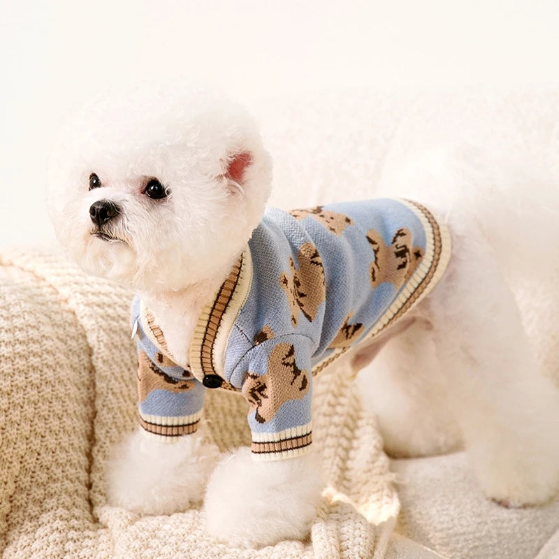 Striped Cardigan Pet Apparel - BarkAvenueButique