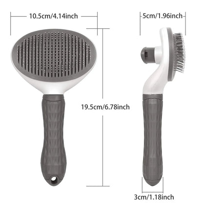 Self-Cleaning Pet Hair Grooming Tool
